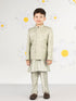 Boy's' Mint Green Jodhpuri, Kurta And Pyjama Set